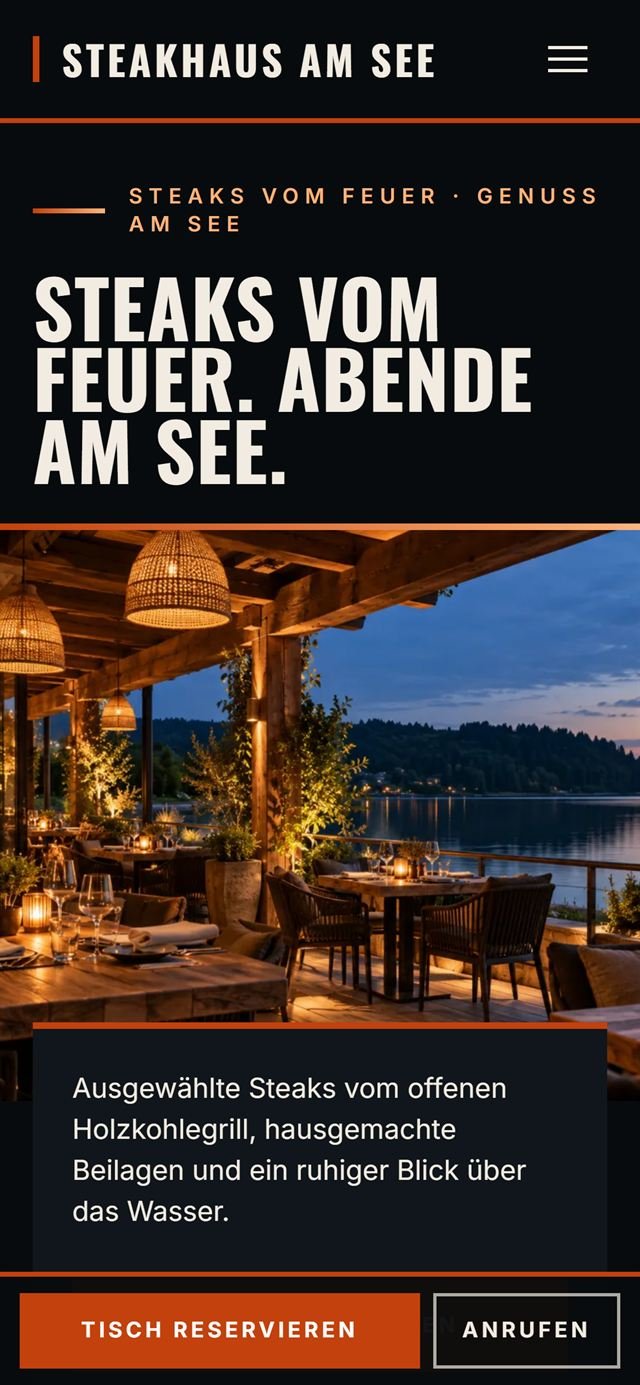 Dieselbe Beispiel-Website auf dem Smartphone